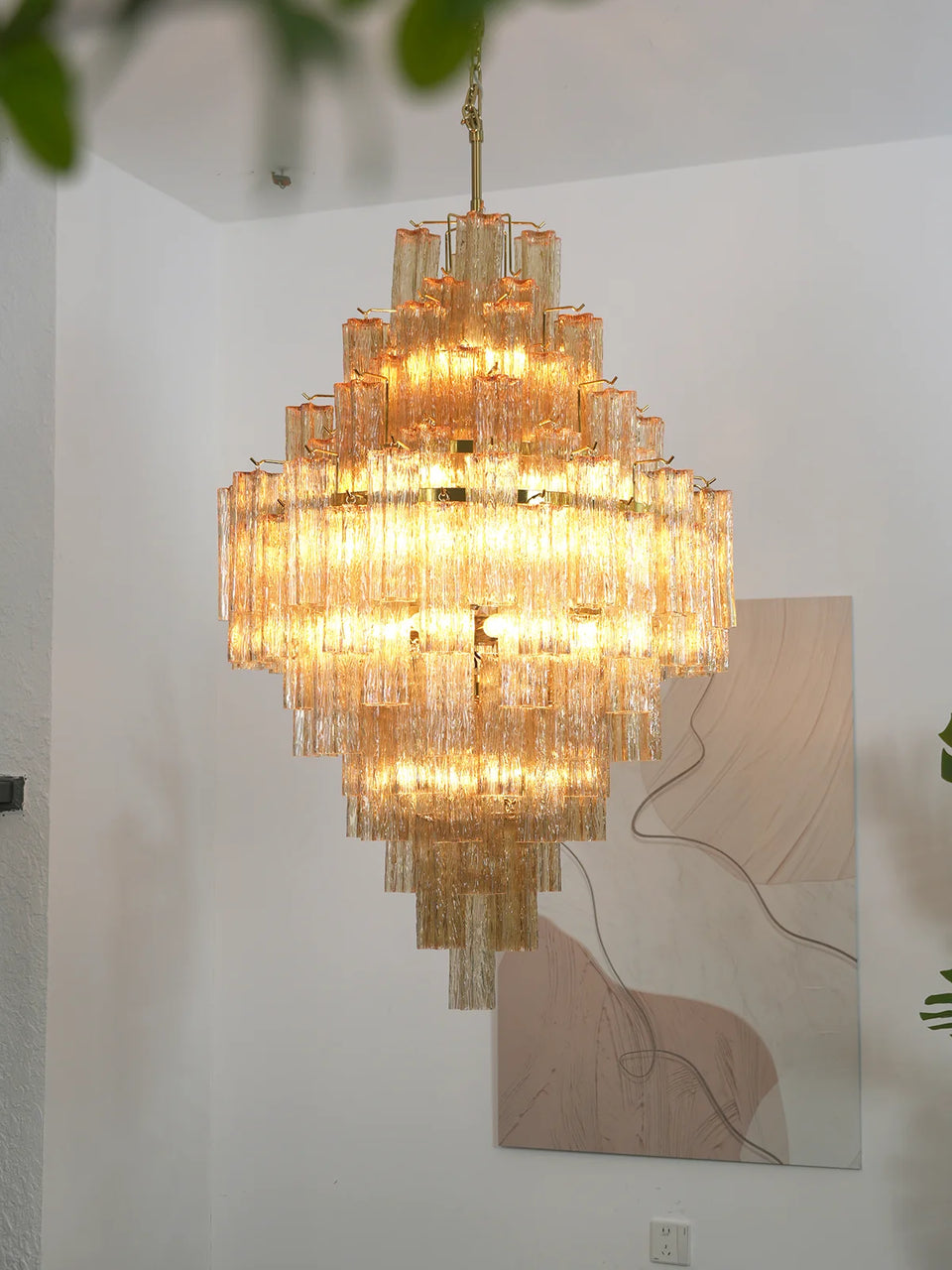 Amber + Gold glass chandelier - additional view 14