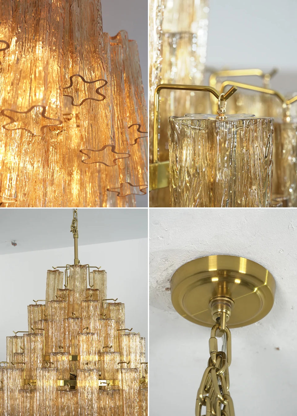 Amber + Gold glass chandelier - additional view 19