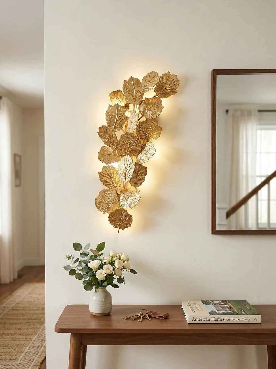 Gold Leaf Handmade Wall Sconce