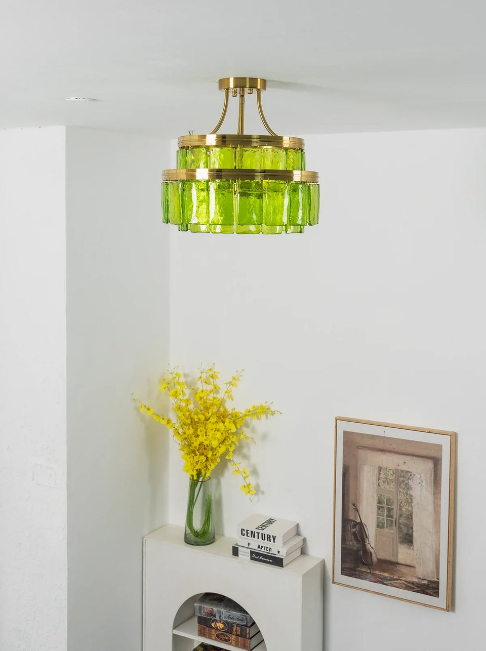 Green + Gold glass ceiling light - additional view 13