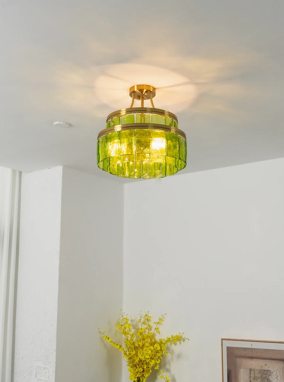 Green + Gold glass ceiling light - additional view 10