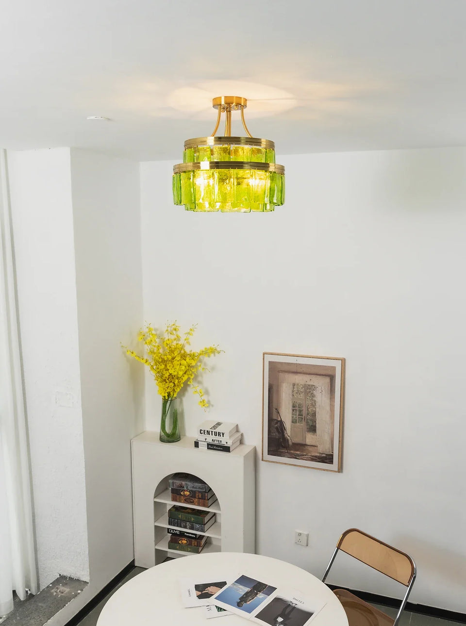 Green + Gold glass ceiling light - additional view 9