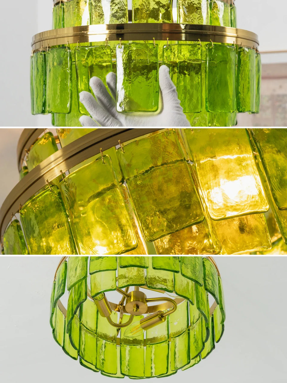 Green + Gold glass ceiling light - additional view 15