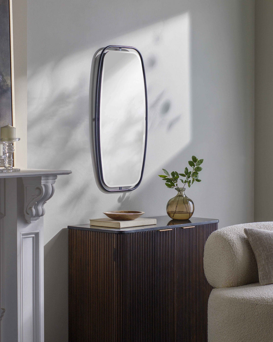 Gautampura Carved Metal Rectangular Mirror - Clearance