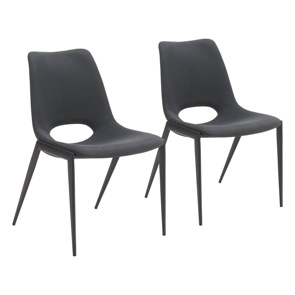 Desi Armless Dining Chair (Set of 2) Black