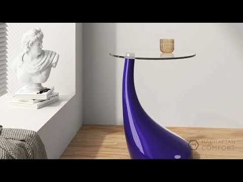 Lava Glass Top End Table in Red