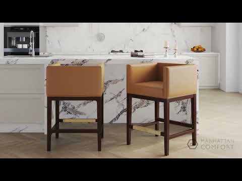 Kingsley Wood Upholstered Counter Stool in Black