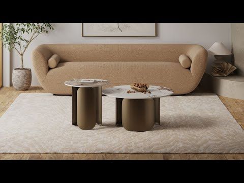 Monica Sintered Stone Top End Table in Bronze