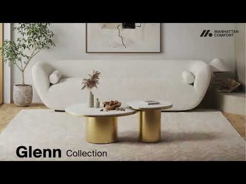 Glenn Sintered Stone Top End Table in Gold