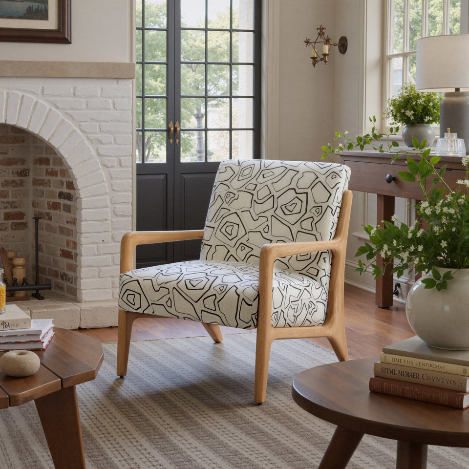 Runa Accent Chair Beige & Natural