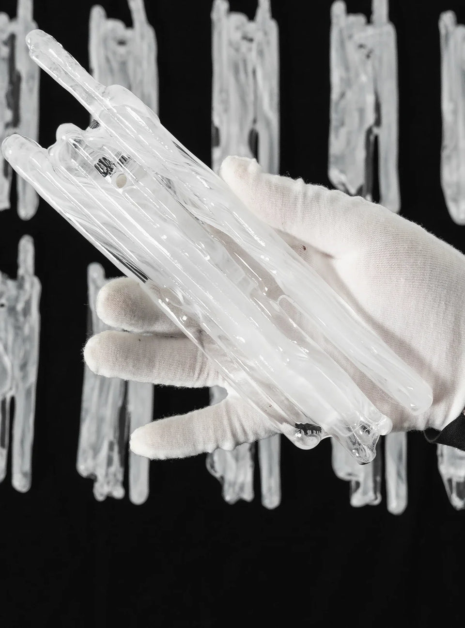 Icicle Waterfall Textured Glass Chandelier