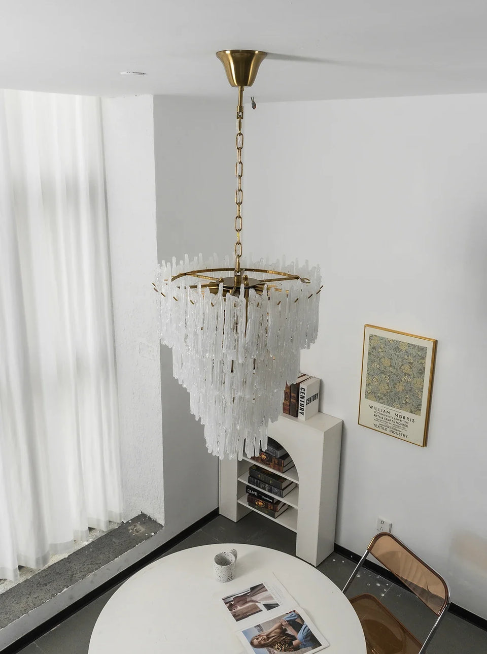 Icicle Waterfall Textured Glass Chandelier
