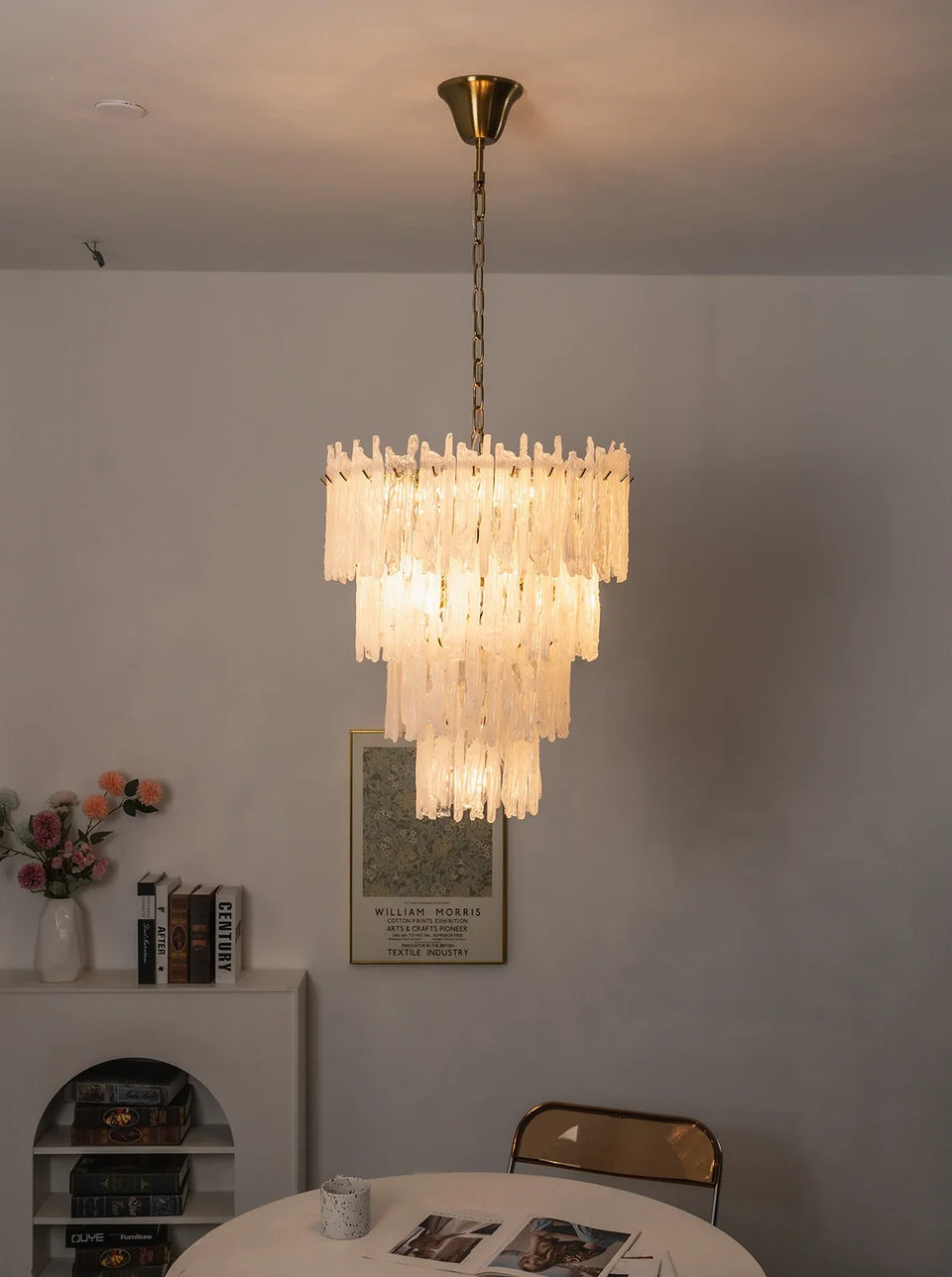 Icicle Waterfall Textured Glass Chandelier