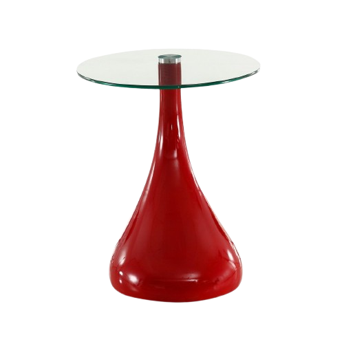 Lava Glass Top End Table in Red