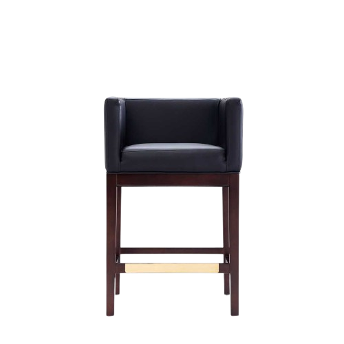 Kingsley Wood Upholstered Counter Stool in Black