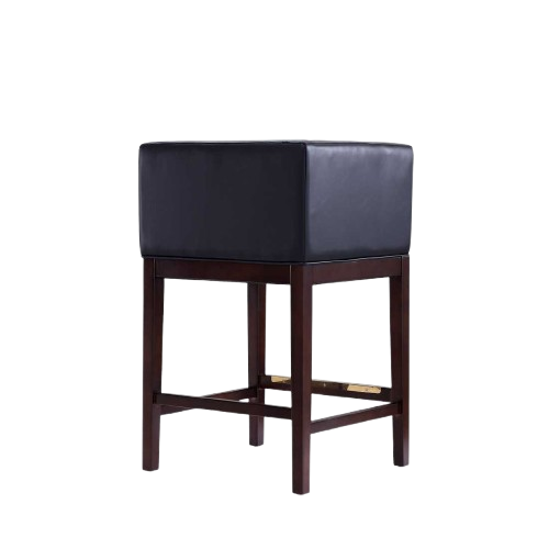 Kingsley Wood Upholstered Counter Stool in Black