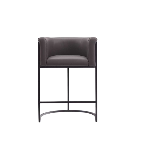 Cosmopolitan Metal Upholstered Counter Stool in Weathered Grey