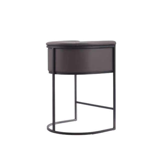 Cosmopolitan Metal Upholstered Counter Stool in Weathered Grey