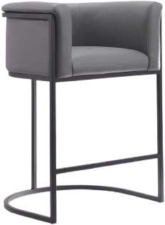 Cosmopolitan Metal Upholstered Counter Stool in Weathered Grey