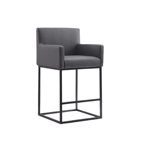 Ambassador Metal Upholstered Counter Stool in Weathered Grey
