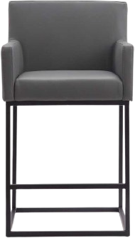 Ambassador Metal Upholstered Counter Stool in Weathered Grey