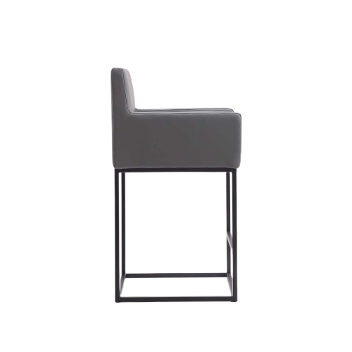 Ambassador Metal Upholstered Counter Stool in Weathered Grey
