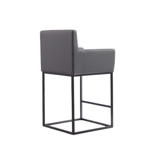 Ambassador Metal Upholstered Counter Stool in Weathered Grey