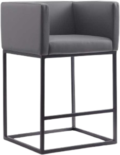 Embassy Metal Upholstered Counter Stool in Weathered Grey