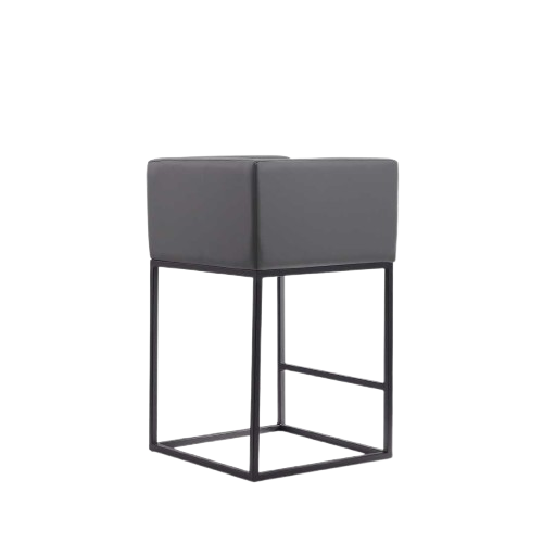 Embassy Metal Upholstered Counter Stool in Weathered Grey