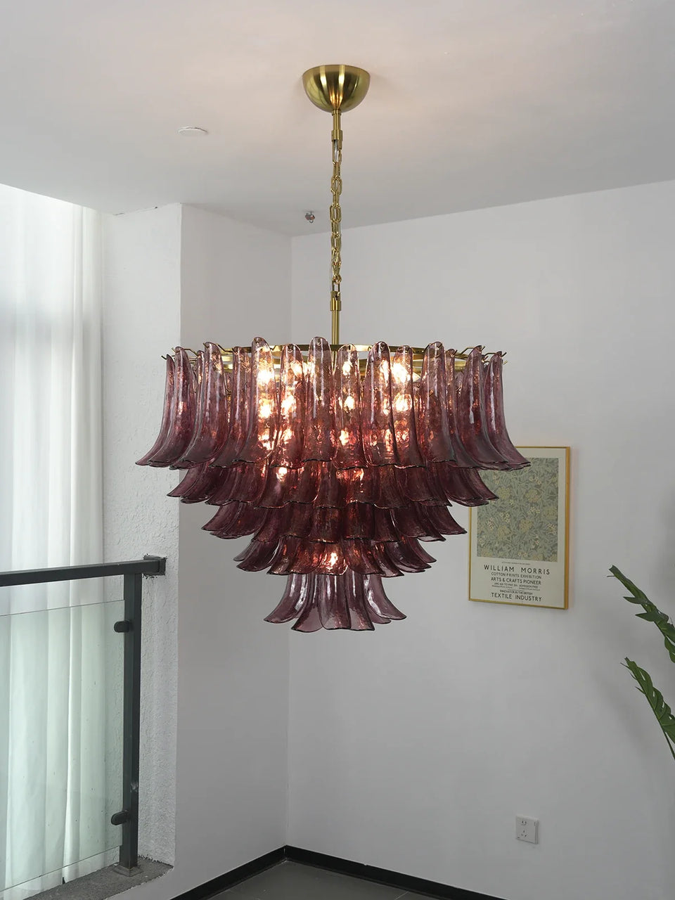 Isadora Cascading Amethyst Glass Chandelier