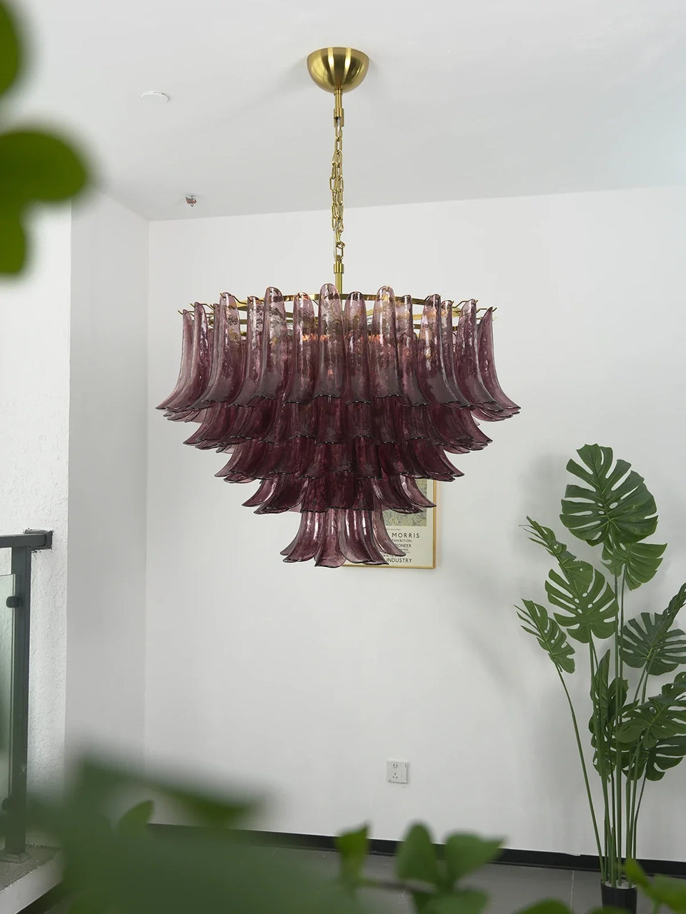 Isadora Cascading Amethyst Glass Chandelier
