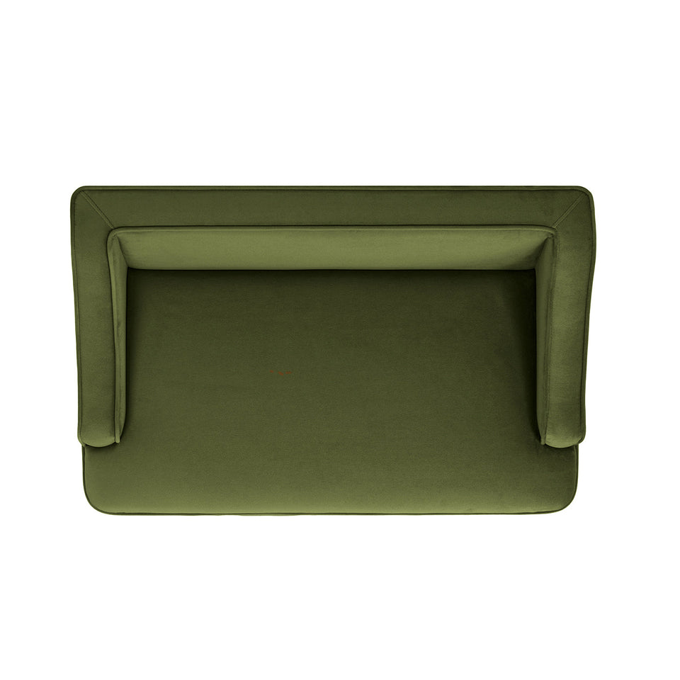 Olive Green Velvet Princess Pet Bed Sofa with Fringe Skirt - Medium