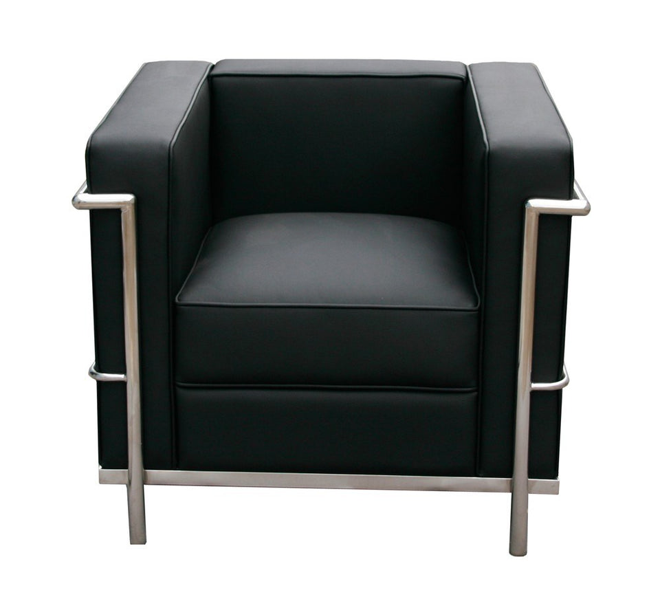 Cour Italian Leather Sofa in Black