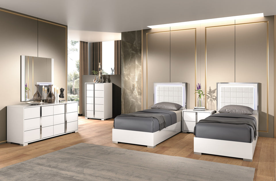 Alice Bedroom Collection in White High Gloss
