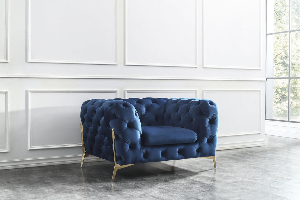 Glamour Blue Sofa Set