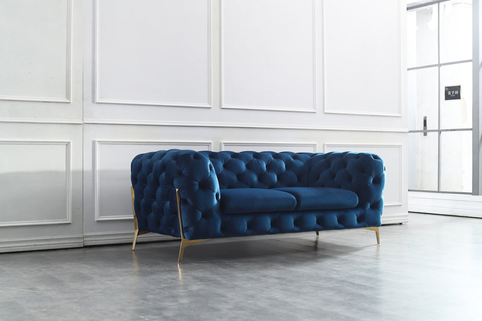 Glamour Blue Sofa Set