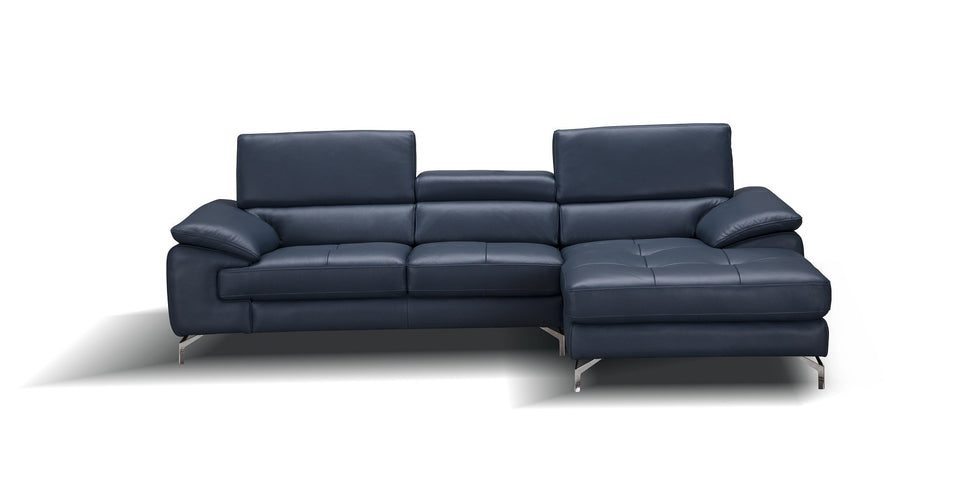 A973b Premium Leather Sectional in Blue