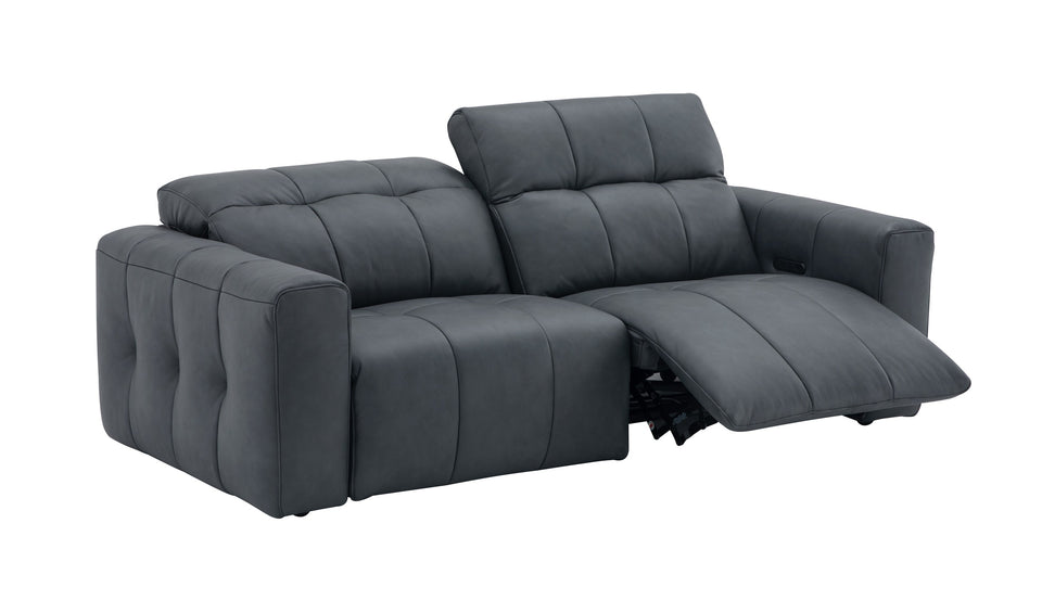 Prescott Leather Love Seat Only in Dark Grey