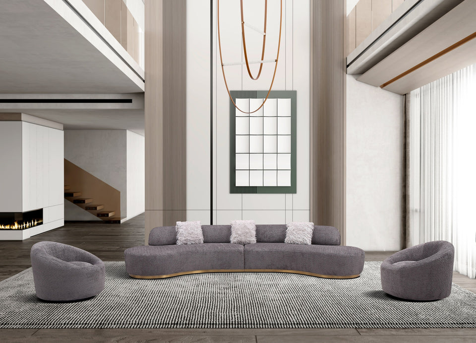 Moon Sectional & Chair in Dark Grey