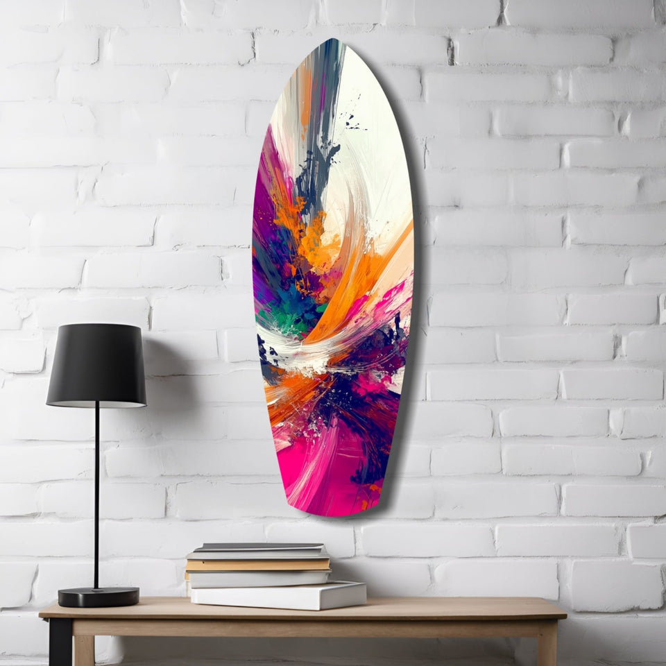 Abstract Paint Brushes Glass Wall Art