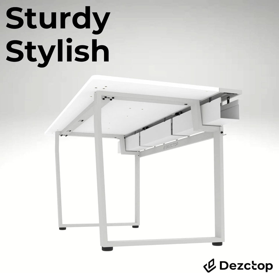 Large Gaming Desk with Pegboard and Cable Management