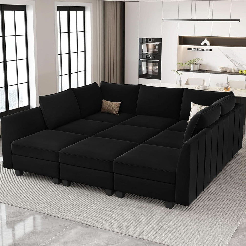 Large Modular Sectional Sofa Bed with Storage Comfort