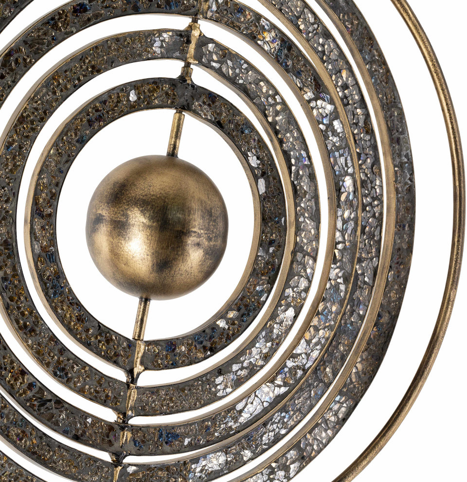 Linntown Antique Gold Circular Metal Sculpture - Clearance