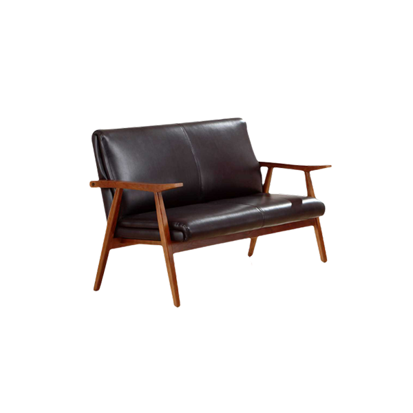 ArchDuke Wood Vegan Leather Loveseat