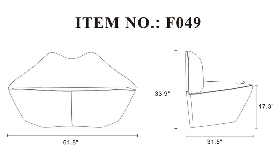Kiss Vegan Leather Loveseat