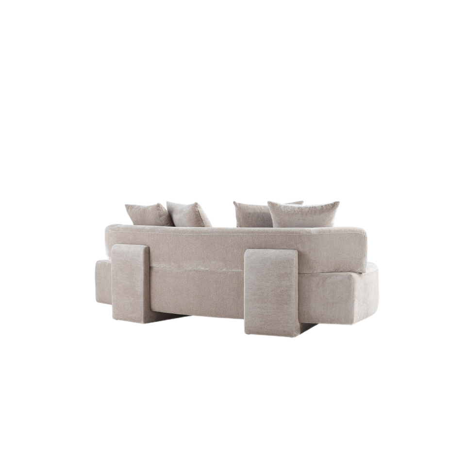 Verandah 91 inch Chenille Sofa in Beige
