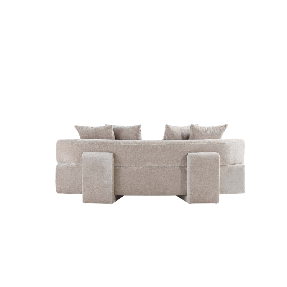 Verandah 91 inch Chenille Sofa in Beige