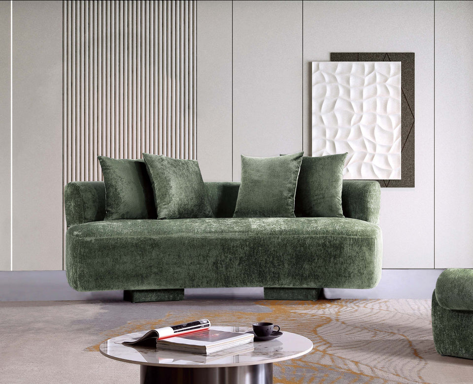 chenille sofa - front view