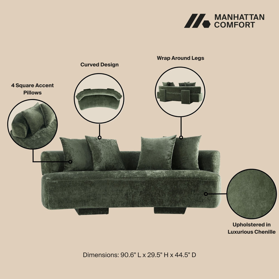 chenille sofa - back view