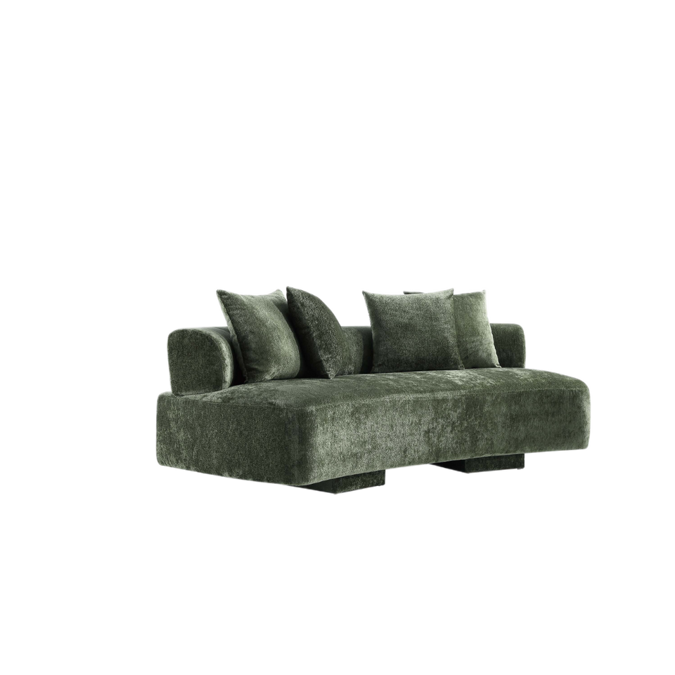 chenille sofa - top view